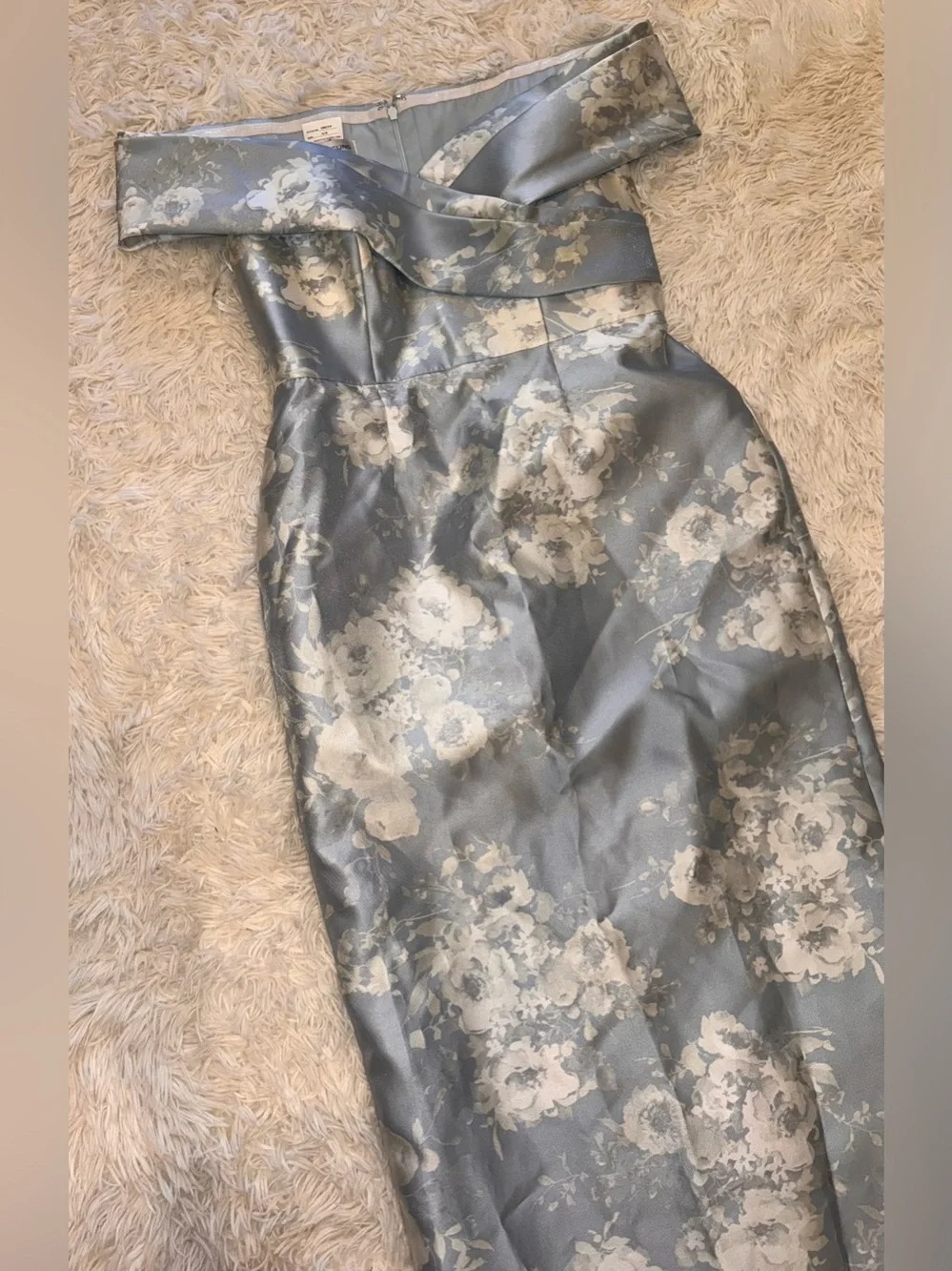 NEW Alfred Sung Constance Off the Shoulder Seraphina Floral Column Gown Sz 12 - Picture 5 of 9
